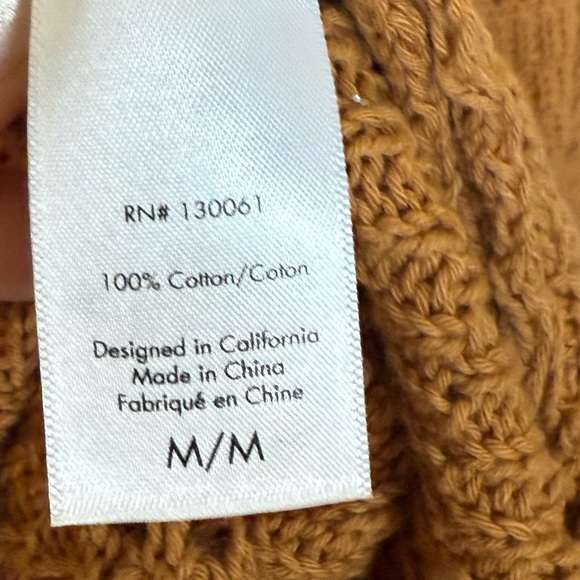 L*Space NWOT Marbella Cotton Knit Button Down Top Swim Cover Up In Brown- Size M - Picture 3 of 9